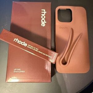 RHODE lip case and tint in the color, espresso. Fits iPhone 16 pro max